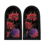 Red Japanese Amaryllis Pattern Print Skillet Handle Cover