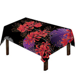 Red Japanese Amaryllis Pattern Print Tablecloth