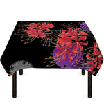Red Japanese Amaryllis Pattern Print Tablecloth