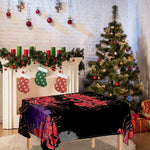 Red Japanese Amaryllis Pattern Print Tablecloth