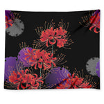 Red Japanese Amaryllis Pattern Print Tapestry