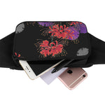 Red Japanese Amaryllis Pattern Print Waist Bag