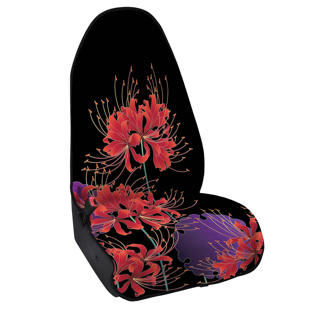 Red Japanese Amaryllis Pattern Print Waterproof Car Seat Cover