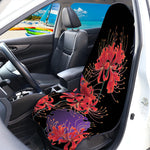 Red Japanese Amaryllis Pattern Print Waterproof Car Seat Cover