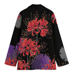 Red Japanese Amaryllis Pattern Print Women's Blazer