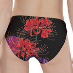 Red Japanese Amaryllis Pattern Print Women's Panties