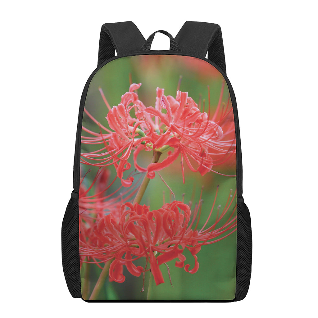 Red Japanese Amaryllis Print 17 Inch Backpack