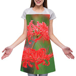 Red Japanese Amaryllis Print Adjustable Apron