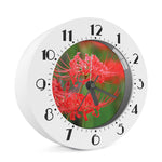 Red Japanese Amaryllis Print Alarm Clock