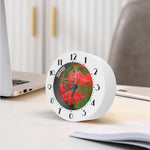 Red Japanese Amaryllis Print Alarm Clock