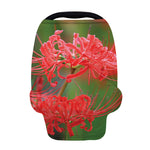 Red Japanese Amaryllis Print Baby Seat Cover