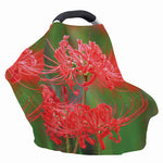 Red Japanese Amaryllis Print Baby Seat Cover