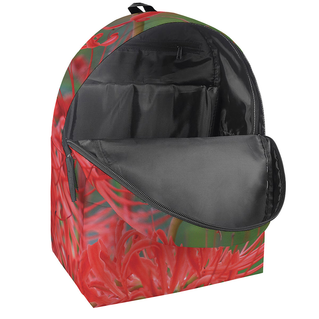 Red Japanese Amaryllis Print Backpack