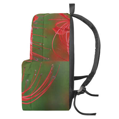 Red Japanese Amaryllis Print Backpack