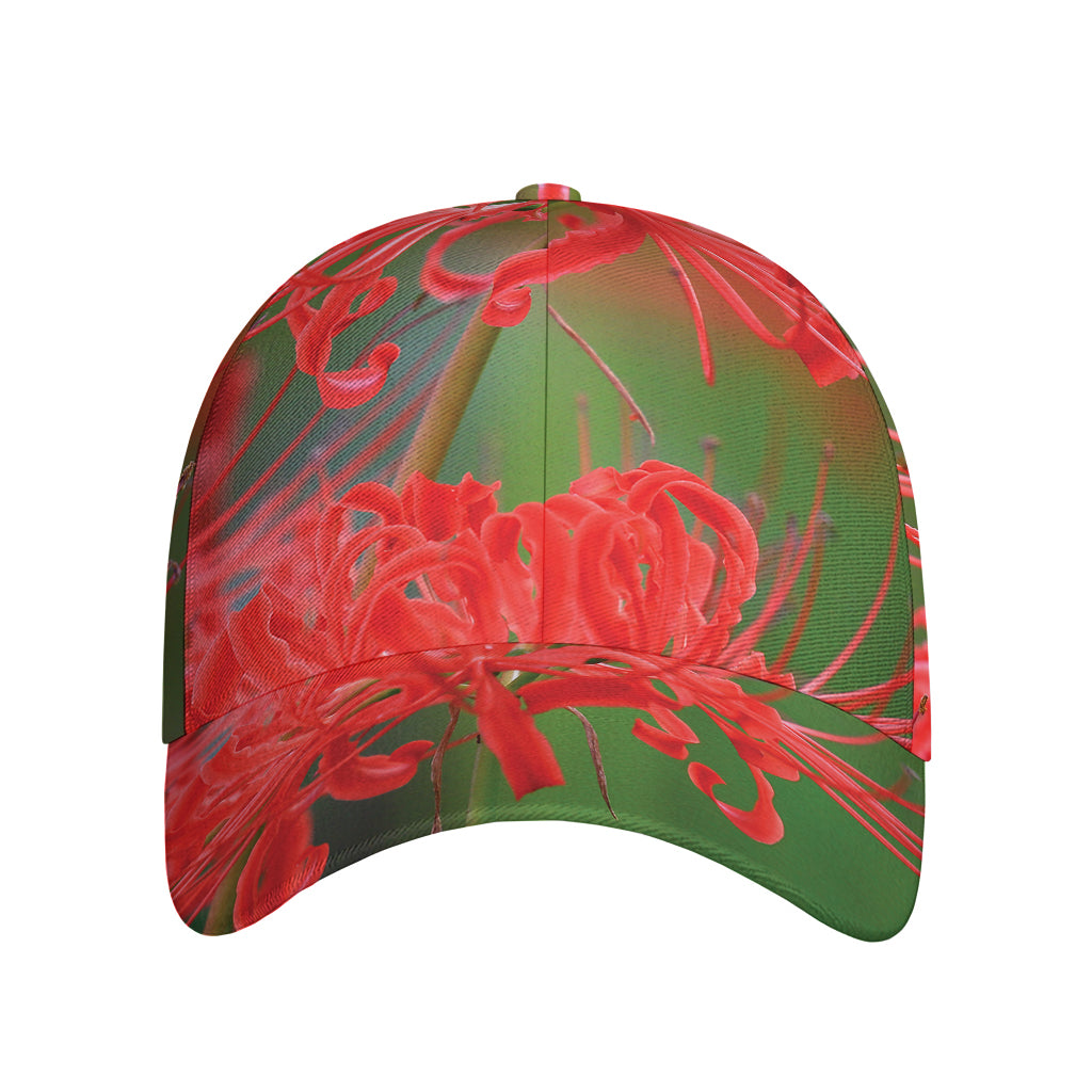 Red Japanese Amaryllis Print Baseball Cap