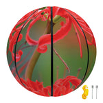 Red Japanese Amaryllis Print Basketball
