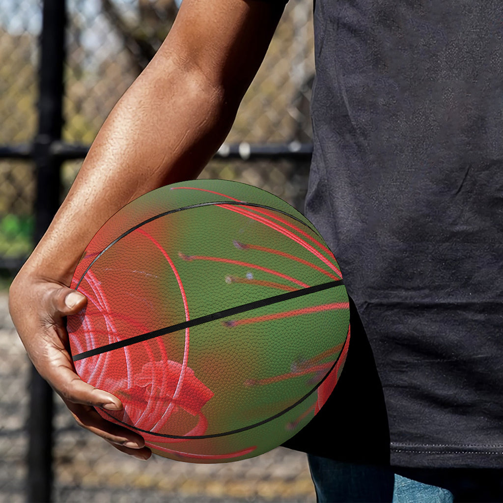 Red Japanese Amaryllis Print Basketball