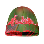 Red Japanese Amaryllis Print Beanie