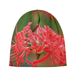 Red Japanese Amaryllis Print Beanie