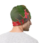 Red Japanese Amaryllis Print Beanie
