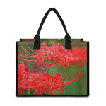 Red Japanese Amaryllis Print Canvas Tote Bag