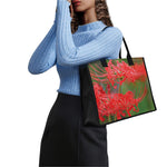 Red Japanese Amaryllis Print Canvas Tote Bag