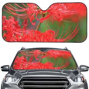 Red Japanese Amaryllis Print Car Windshield Sun Shade