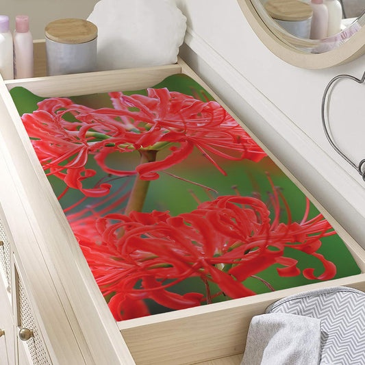 Red Japanese Amaryllis Print Changing Pad Cover
