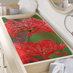 Red Japanese Amaryllis Print Changing Pad Cover