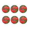 Red Japanese Amaryllis Print Coaster Set