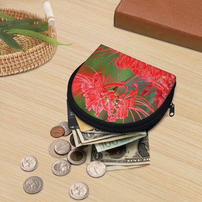 Red Japanese Amaryllis Print Coin Purse