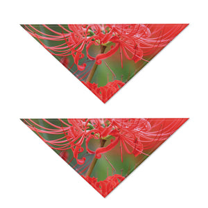 Red Japanese Amaryllis Print Dog Bandana