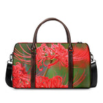 Red Japanese Amaryllis Print Duffle Bag