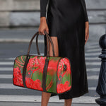 Red Japanese Amaryllis Print Duffle Bag