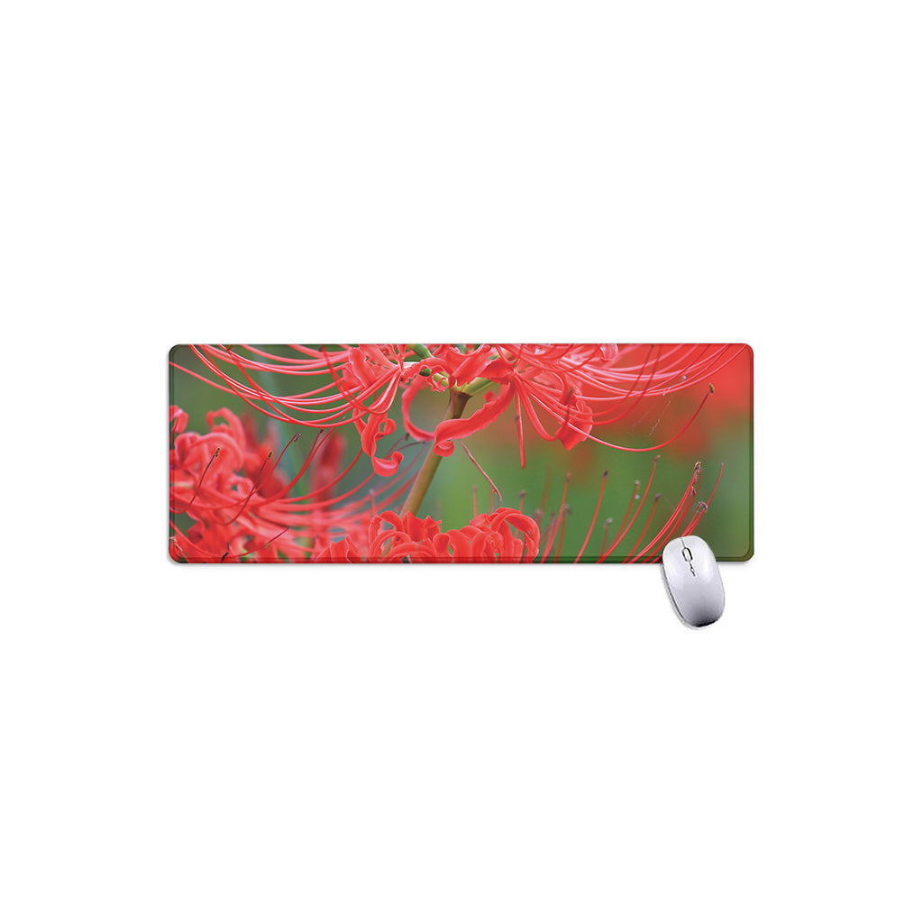 Red Japanese Amaryllis Print Extended Mouse Pad