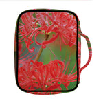 Red Japanese Amaryllis Print Front Pocket Bible Bag
