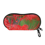 Red Japanese Amaryllis Print Glasses Case