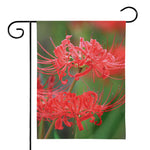 Red Japanese Amaryllis Print House Flag