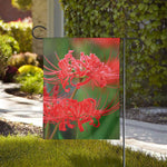 Red Japanese Amaryllis Print House Flag