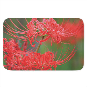 Red Japanese Amaryllis Print Indoor Door Mat