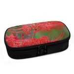 Red Japanese Amaryllis Print Insulin Cooler Travel Case