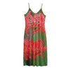 Red Japanese Amaryllis Print Jersey Midi Cami Dress