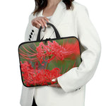 Red Japanese Amaryllis Print Laptop Sleeve With Handle