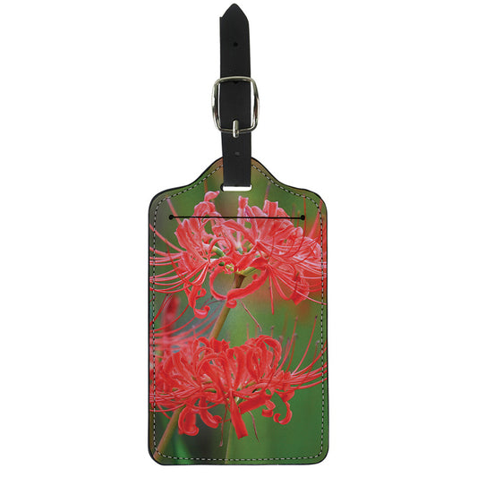 Red Japanese Amaryllis Print Luggage Tag