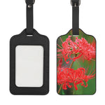 Red Japanese Amaryllis Print Luggage Tag