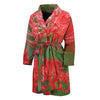 Red Japanese Amaryllis Print Men's Bathrobe