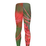 Red Japanese Amaryllis Print Men's leggings