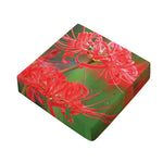 Red Japanese Amaryllis Print Outdoor Seat Cushion Cover