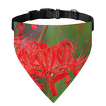 Red Japanese Amaryllis Print Over The Collar Dog Bandana