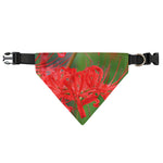 Red Japanese Amaryllis Print Over The Collar Dog Bandana